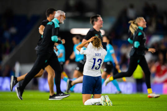 Celin Bizet Ildhusøy of Norway looks dejected