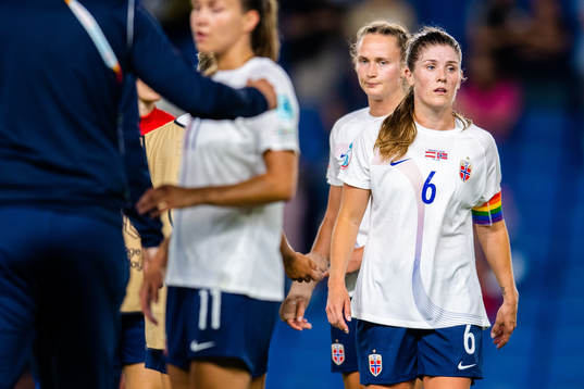 Maren Mjelde of Norway looks dejected