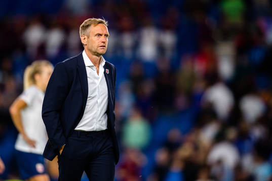 Head coach Martin Sjögren of Norway looks dejected