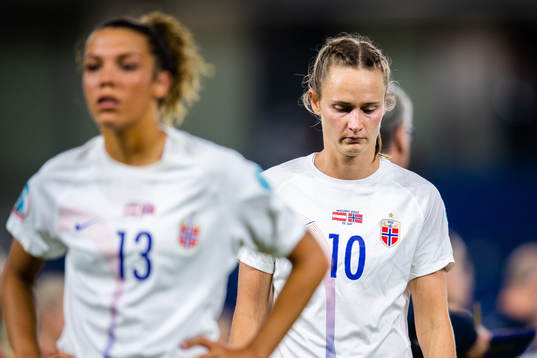 Caroline Graham Hansen of Norway looks dejected