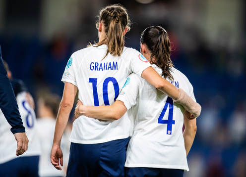 Caroline Graham Hansen and Tuva Hansen of Norway look