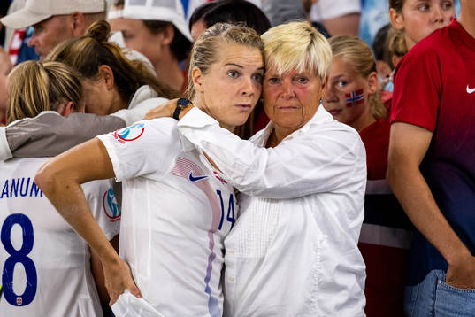 Ada Hegerberg of Norway and her mother Gerd Stolsmo