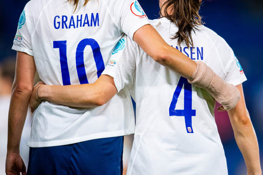 Caroline Graham Hansen and Tuva Hansen of Norway look