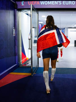 Ingrid Syrstad Engen of Norway looks dejected