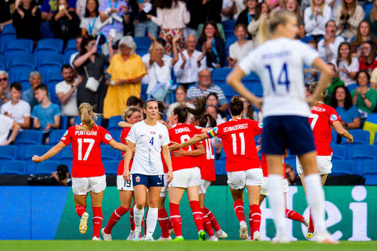 Tuva Hansen of Norway looks dejected
