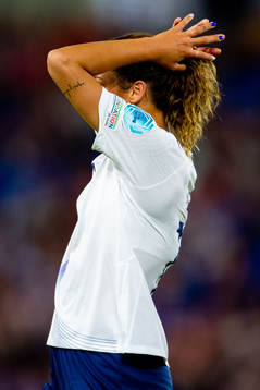 Celin Bizet Ildhusøy of Norway looks dejected