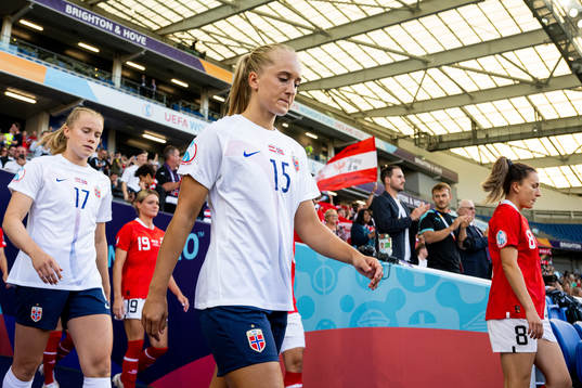 Amalie Eikeland of Norway enters the pitch