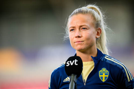Hanna Glas of the Swedish women's national football team is