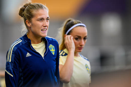 Filippa Angeldahl and Kosovare Asllani of the Swedish