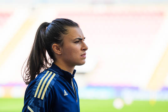 Goalkeeper Zecira Musovic of the Swedish women's national