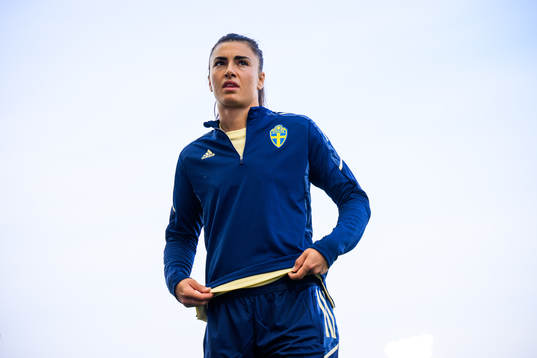 Goalkeeper Zecira Musovic of the Swedish women's national