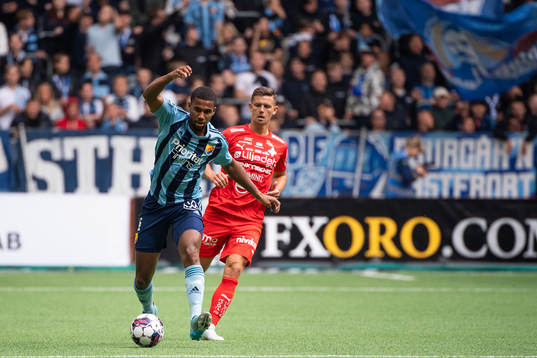 Djurgårdens Isak Hien och Värnamos Marcus Antonsson