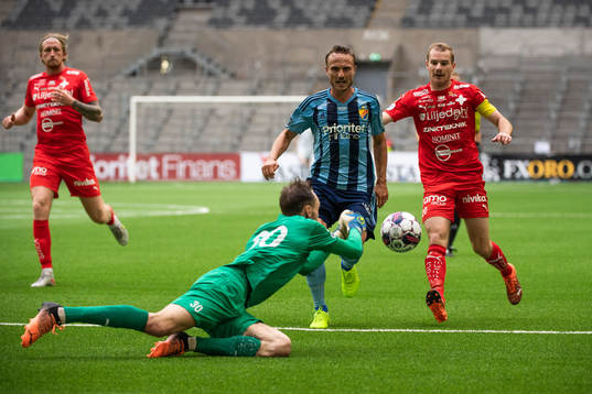 Värnamos målvakt Pilip Vaitsiakhovich och Freddy Winsth