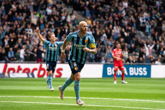 Djurgårdens Magnus Eriksson jublar
