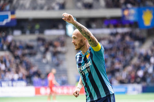 Djurgårdens Magnus Eriksson jublar