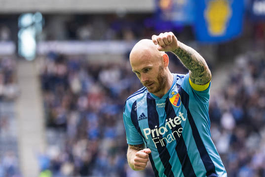 Djurgårdens Magnus Eriksson jublar