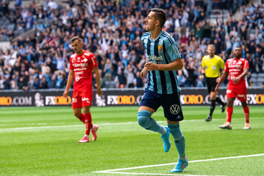 Djurgårdens Haris Radetinac jublar