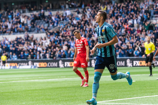 Djurgårdens Haris Radetinac jublar