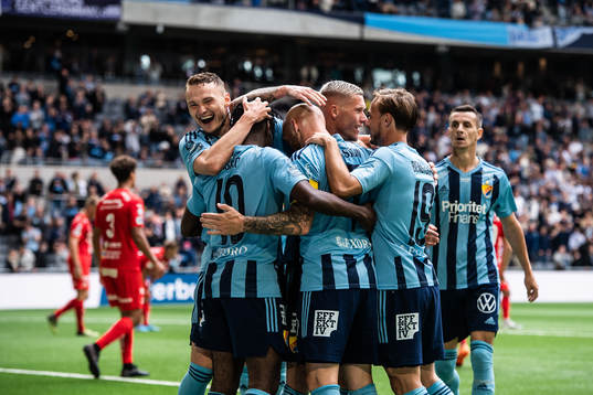 Djurgårdens Piotr Johansson, Joel Asoro, Magnus Eriksson,