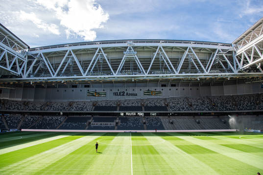 Interiör vy över Tele2 Arena
