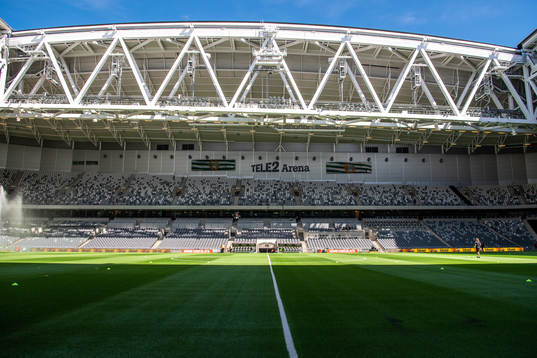 Interiör vy över Tele2 Arena