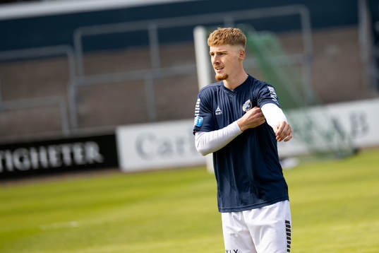 Utsiktens Markus Björkqvist före fotbollsmatchen i