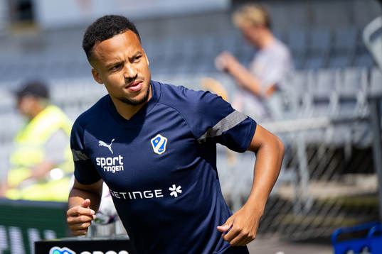 Halmstads Marcus Olsson före fotbollsmatchen i Superettan