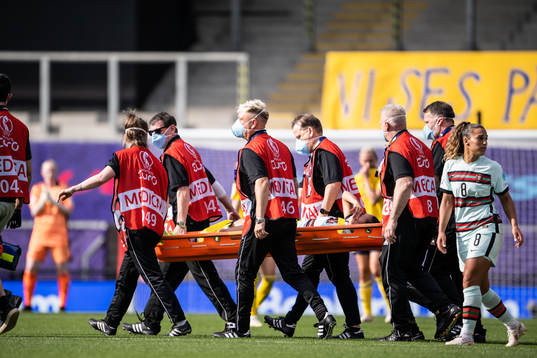 Catarina Amado of Portugal receives medical attention