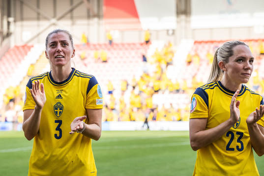 Linda Sembrant of Sweden celebrates