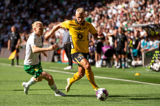 Hammarbys Gustav Ludwigson och Elfsborgs Simon Strand