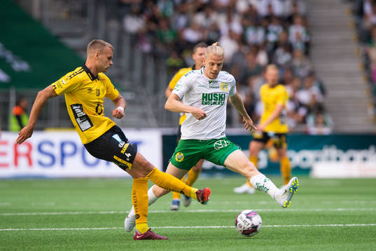Elfsborgs Gustav Henriksson och Hammarbys Gustav Ludwigson