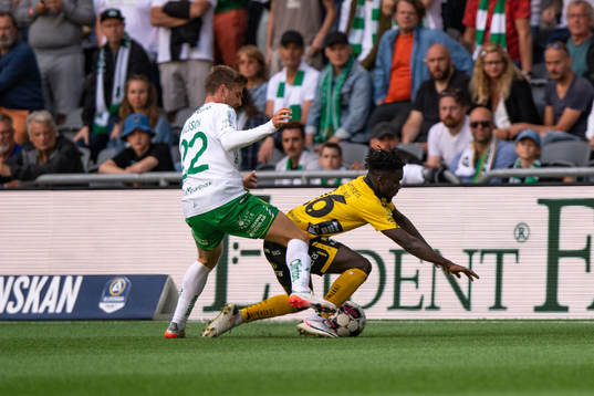 Hammarbys Joel Nilsson och Elfsborgs Emmanuel Boateng