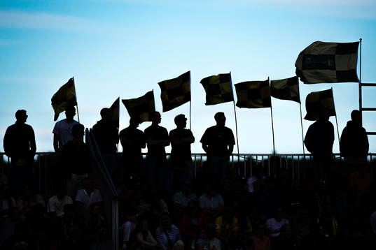 Spectators in the stands