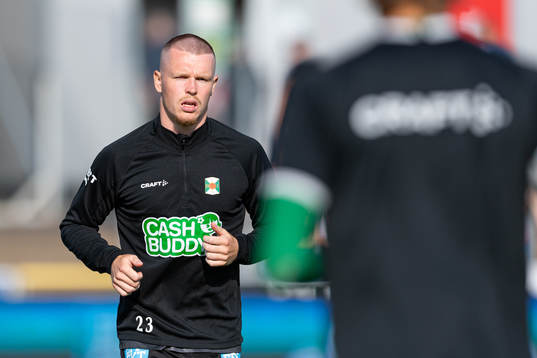 Varbergs Anton Liljenbäck före fotbollsmatchen i