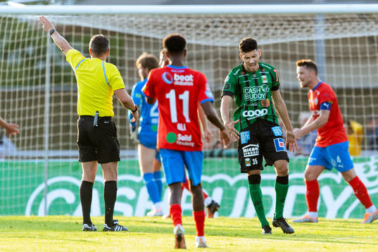 Varbergs Dion Krasniqi reagerar