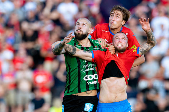 Varbergs Robin Simovic, Helsingborgs Thomas Rogne och