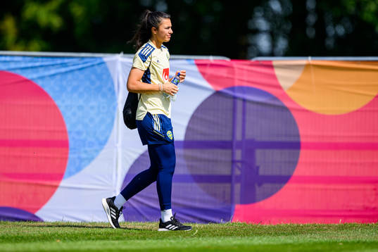 Goalkeeper Zecira Musovic of the Swedish women's national