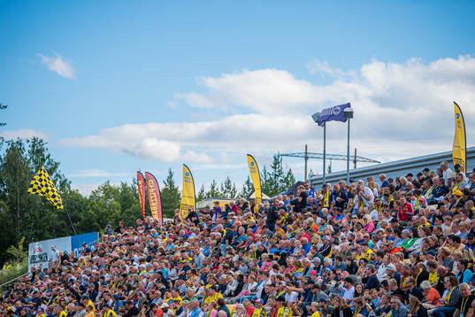 Spectators in the stands