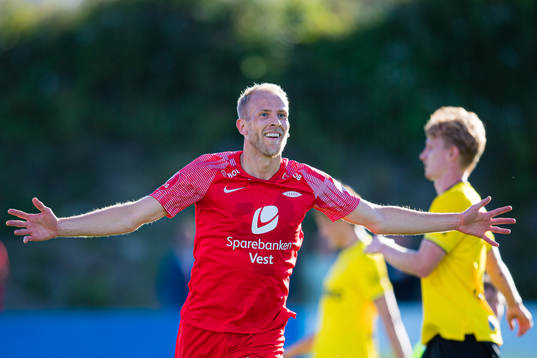 Vegard Leikvoll Moberg of Brann celebrates