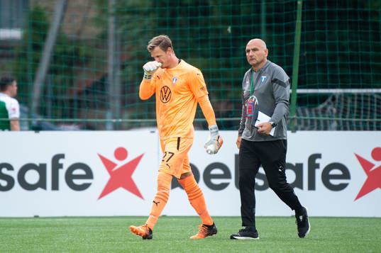Goalkeeper Johan Dahlin and goalkeeper coach Jonnie Fedel