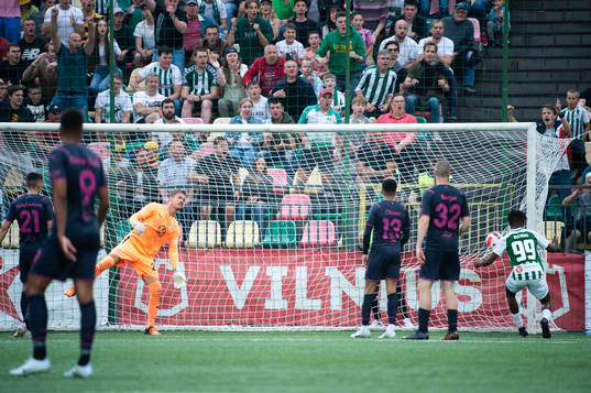 Goalkeeper Johan Dahlin of Malmö FF looks dejected