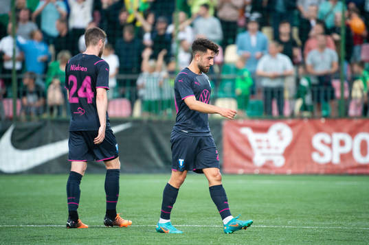 Lasse Nielsen and Moustafa Zeidan of Malmö FF looks