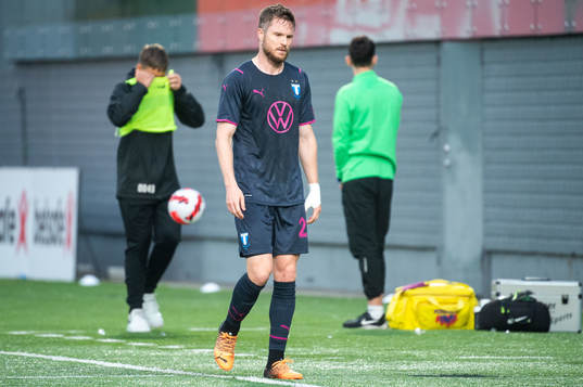 Lasse Nielsen of Malmö FF looks dejected
