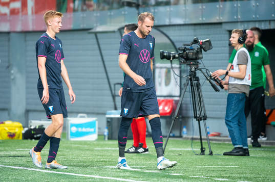 Hugo Larsson and Ola Toivonen of Malmö FF looks dejected