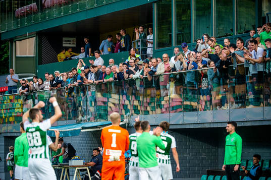 The players and supporters of FK Zalgiris celebrate