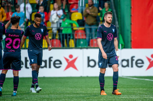 Lasse Nielsen of Malmö FF looks dejected