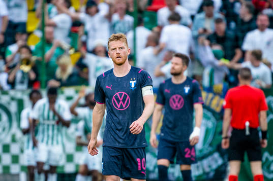 Anders Christiansen of Malmö FF looks dejected