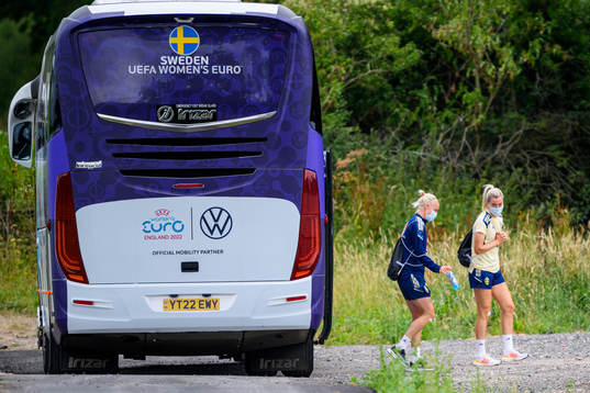 Caroline Seger and Linda Sembrant of the Swedish women's