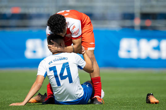 under fotbollsmatchen i Gothia Cup mellan Värnamo och Audax