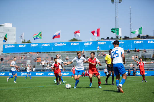 under fotbollsmatchen i Gothia Cup mellan Värnamo och Audax